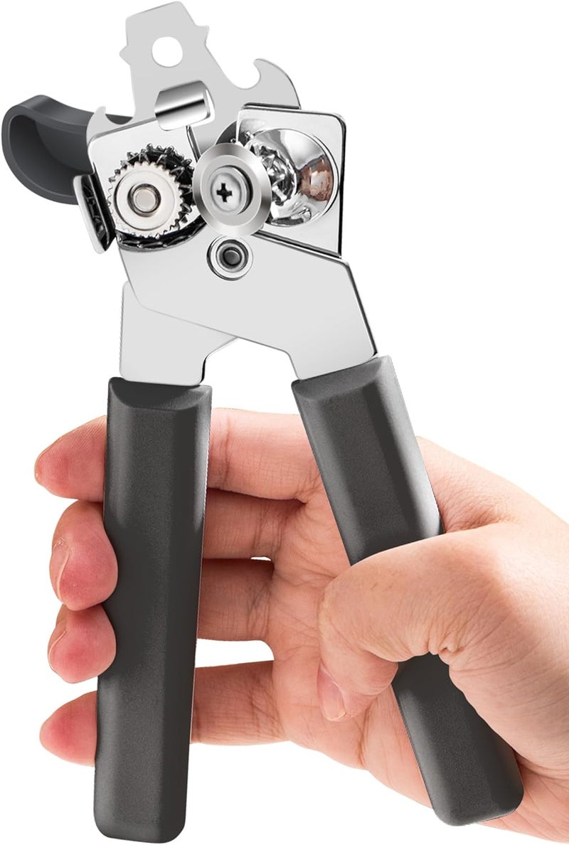 COKORA Can Opener Manual, Can Openers Hand Held with Comfort Anti-Slip Handles, Heavy Duty Stainless Steel Can Opener Smooth Edge and Bottle Openers, Easy Turn Can Openers for Seniors, Kitchen, Gray - Image 1